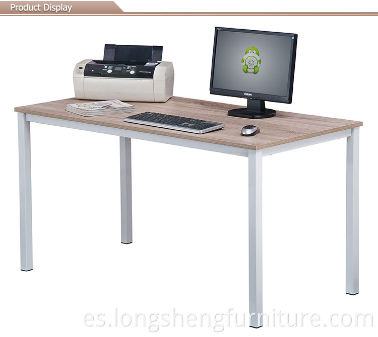 Mesa de ordenador pequeña en forma de Z de tamaño compacto hecha de MDF y metal